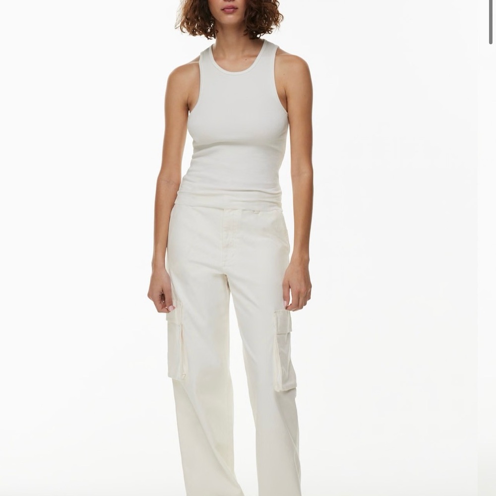 Aritzia TNA Cream Wide-Leg Cargo Pants
